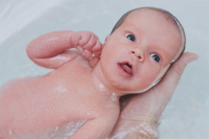 In which water to bathe a newborn baby